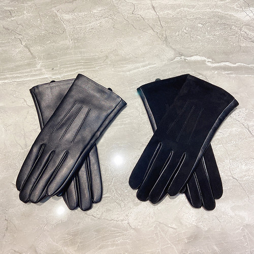 小羊皮加绒ins风冬季开车手套