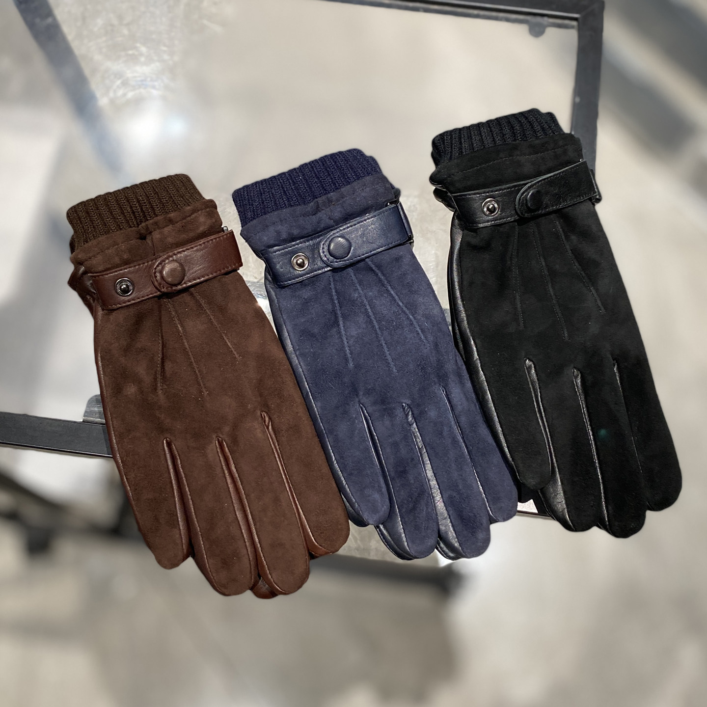 断码特价 男士羊反绒羊皮复古美拉德进口手套真皮加绒保暖冬开车