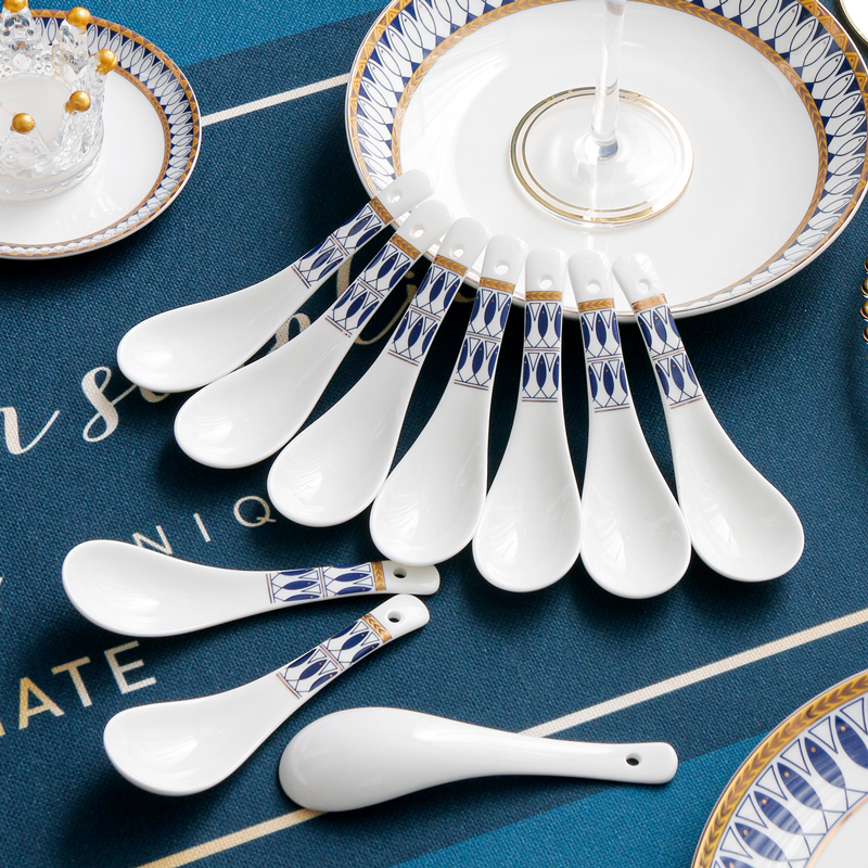 小汤勺骨瓷欧式细腻易清洗典雅