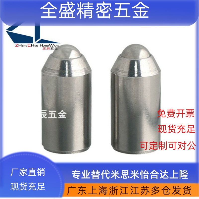 不锈钢BSZP56 8 10重载型光身型球头柱塞无牙定位珠弹弓顶销ZAL36