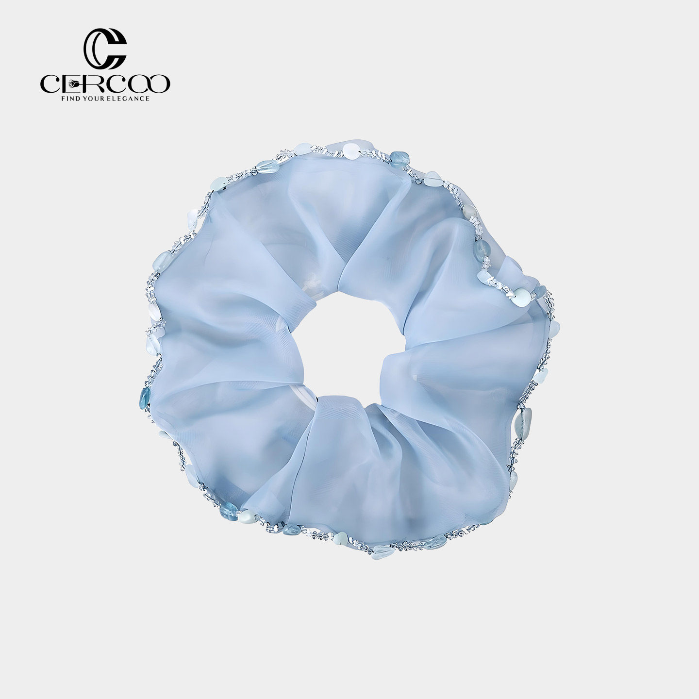 Cercoo/奢蔻蓝晶星海原创手工串珠大肠发圈盘发马尾发绳头花发饰,饰品/流行首饰/时尚饰品新,发饰,淘宝优惠券,粉丝福利购,淘宝优惠卷