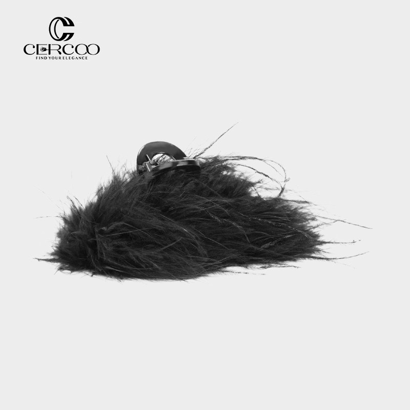 Cercoo/奢蔻如羽不掉毛秋冬抓夹子头饰大号鲨鱼夹发饰发抓毛绒夹