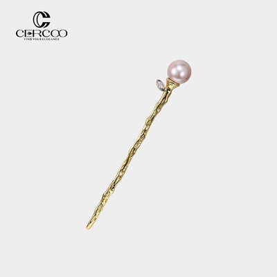 奢蔻发簪铜杆，人造珍珠