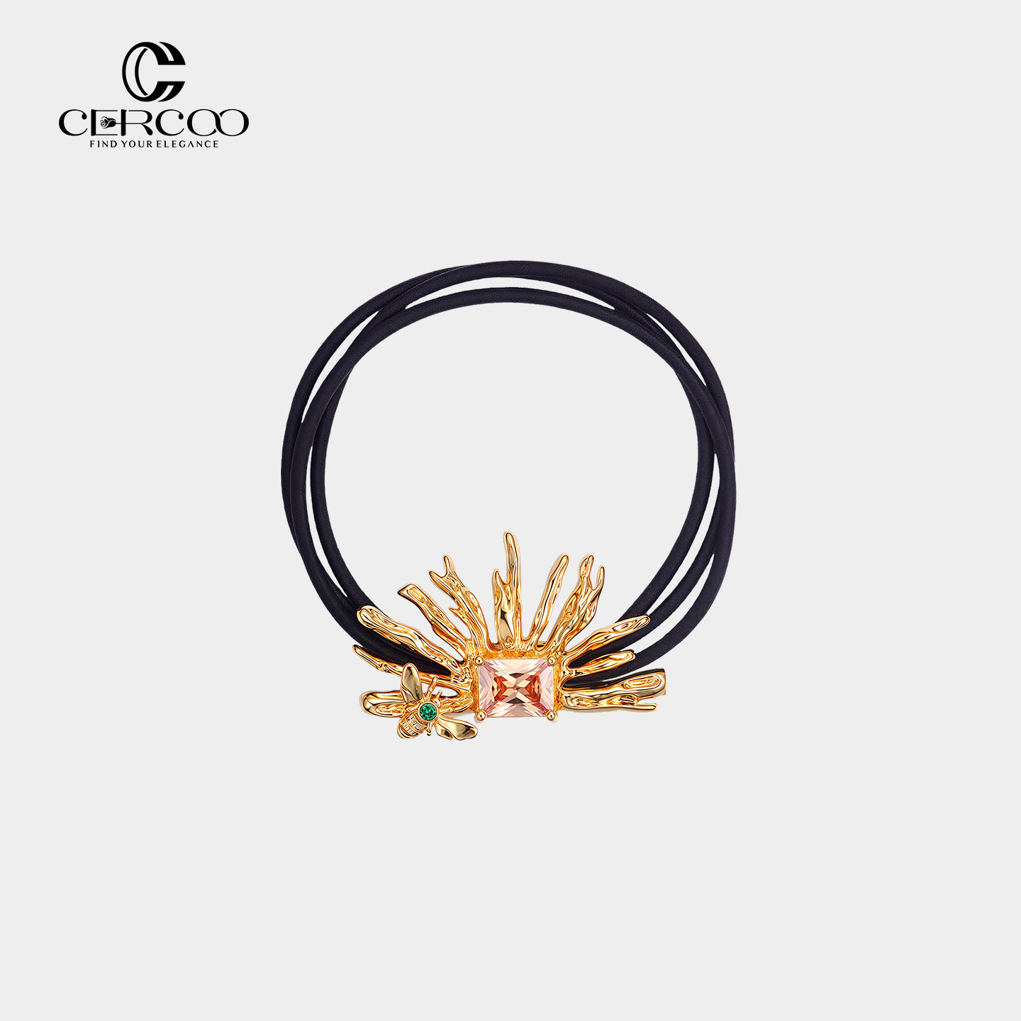 Cercoo/奢蔻穆夏·日光女神发圈轻简百搭皮筋头花高级感水晶发饰