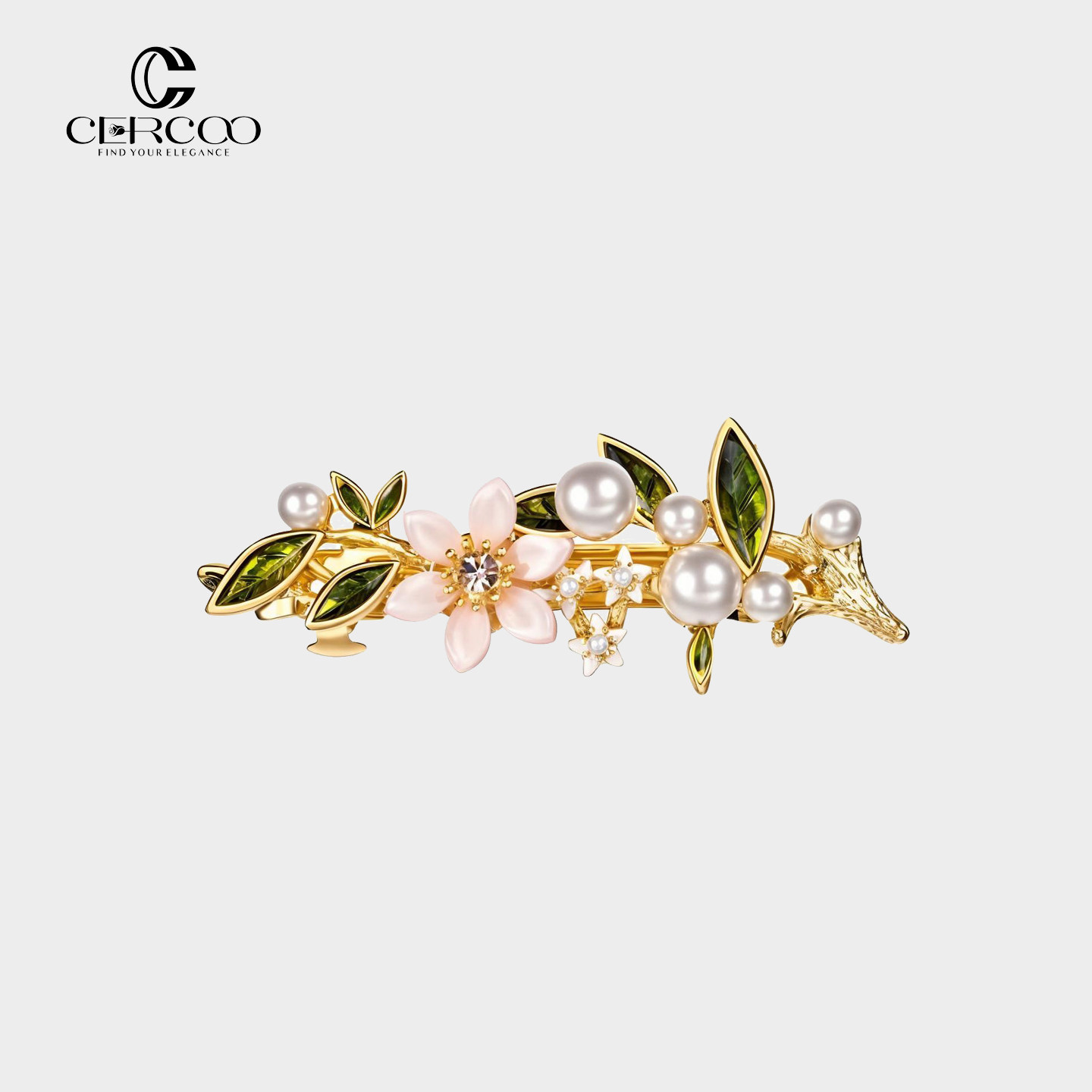 Cercoo/奢蔻沧海丁香花朵优雅盘发横夹顶夹一字夹半发夹发卡发饰