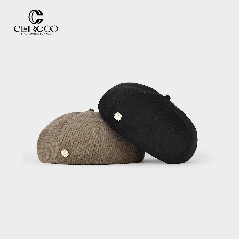 Cercoo/奢蔻秋冬新品毛呢贝雷帽时尚英伦风画家帽复古百搭显脸小