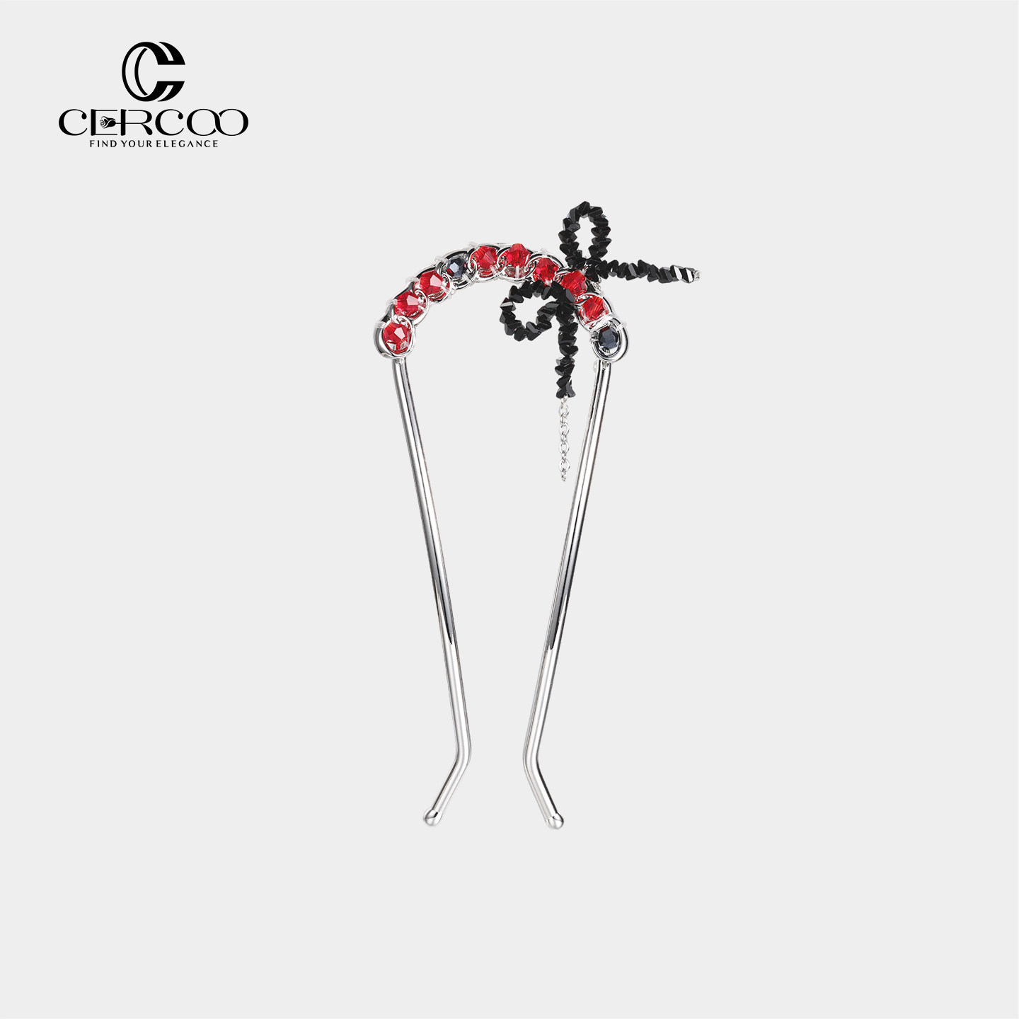 Cercoo/奢蔻凤蝶酋长系列高级感蝴蝶结U型发梳时尚发簪子轻奢头饰