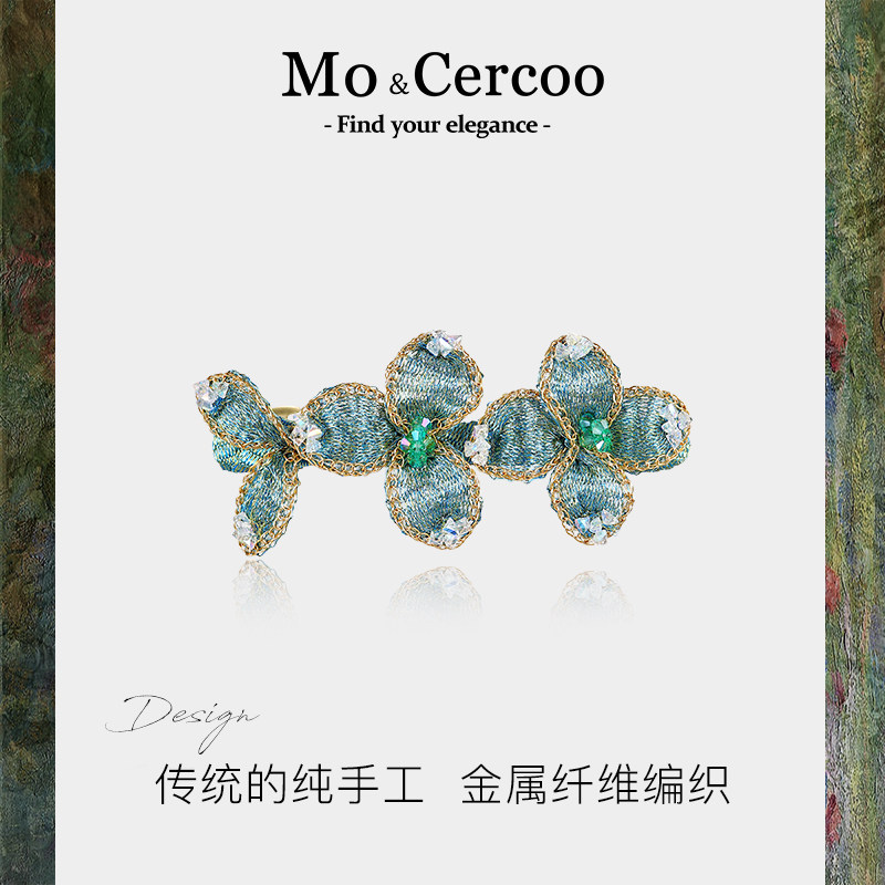 Cercoo/奢蔻四照花手工头花朵灵动轻奢一字夹马尾半发夹盘发夹子,饰品/流行首饰/时尚饰品新,发饰,淘宝优惠券,粉丝福利购,淘宝优惠卷