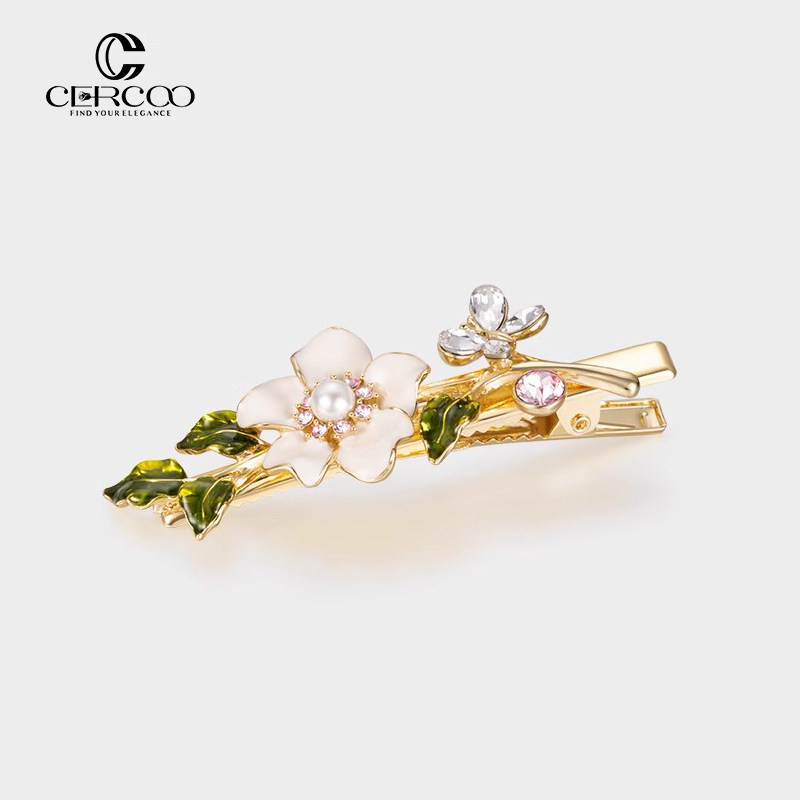 Cercoo/奢蔻幽幽栀玉手工滴油捏夹刘海边夹碎发侧夹发饰秋冬新品,饰品/流行首饰/时尚饰品新,发饰,淘宝优惠券,粉丝福利购,淘宝优惠卷