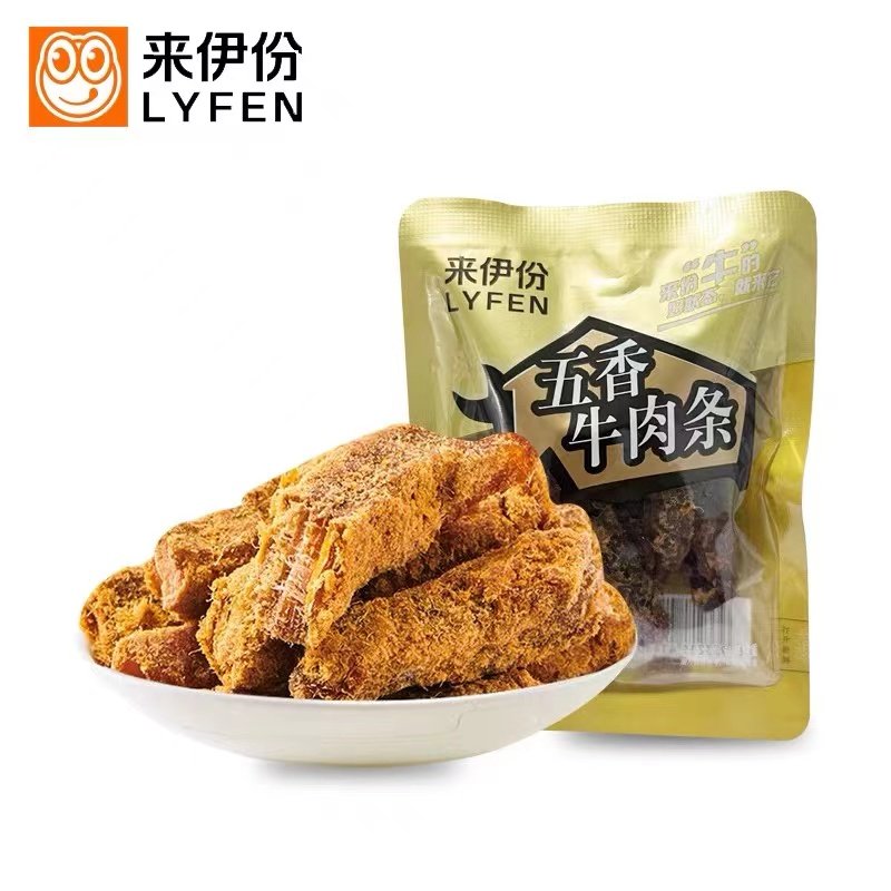来伊份五香牛肉条500g小包装休闲原切草饲风干牛肉条特产小吃零食