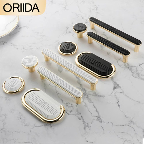 欧式极简白色衣柜门拉手