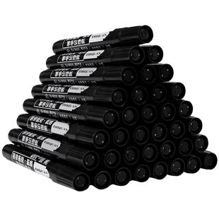 500支装记号笔黑色油性不掉色彩色粗划重点标记笔勾线不可擦快递大头笔速干快递专用箱头单头大号容量批发