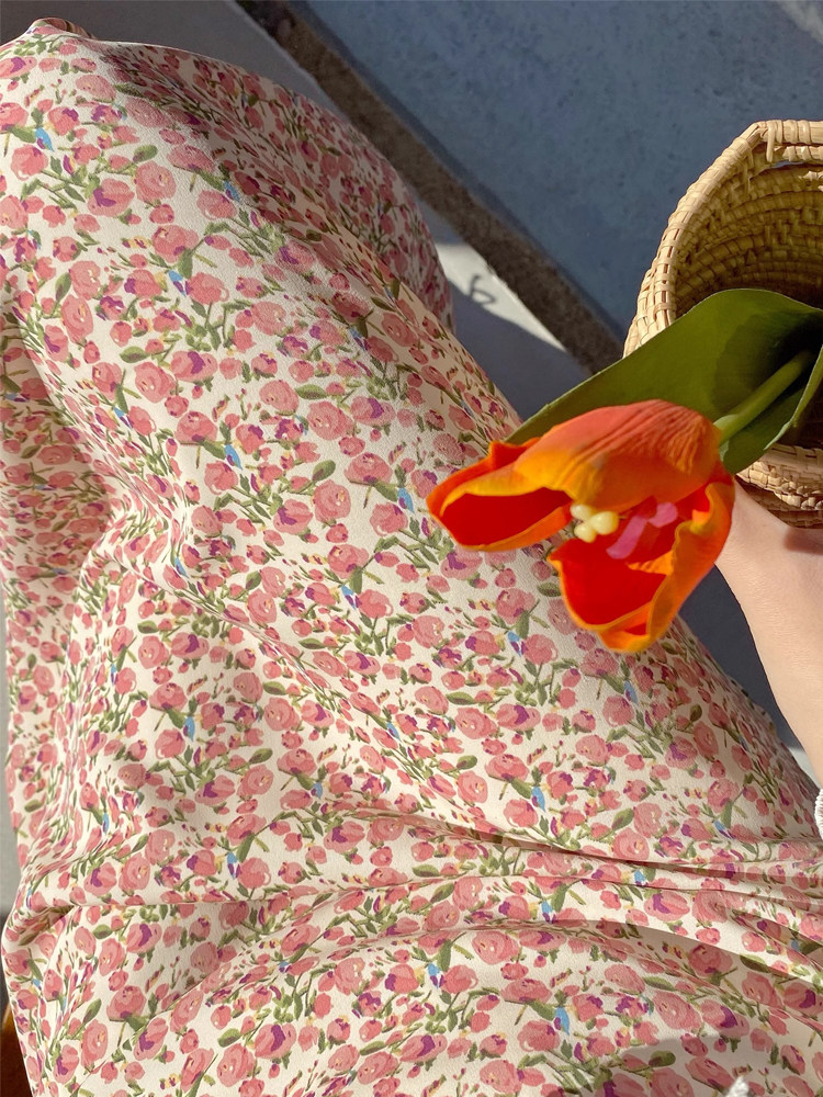 French Chic Pink Floral Chiffon Skirt - Petite Summer Essential! - Product image 3