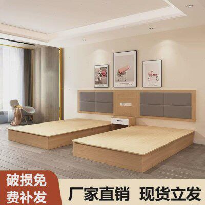 #N檸1酒店家具标间全套宾馆床顶制标间双床民宿双人大床简约