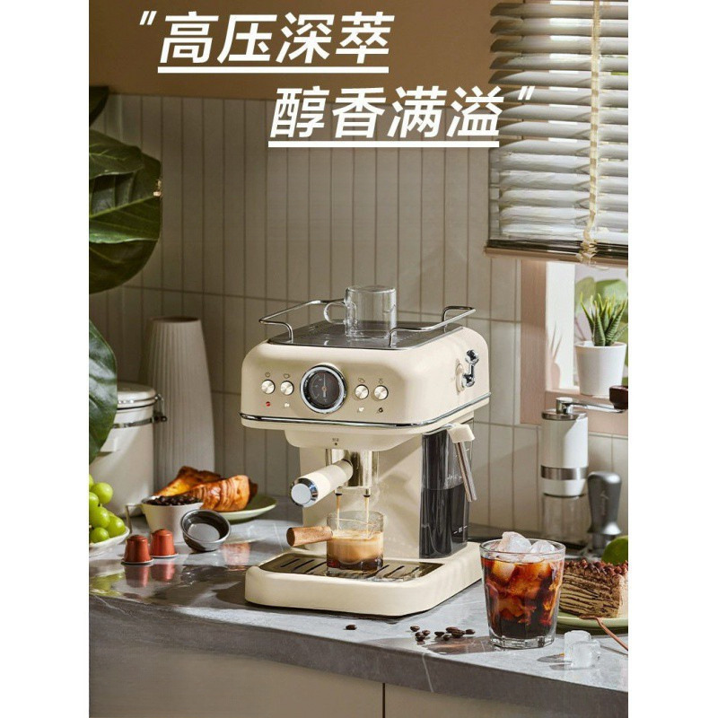 咖啡机意式浓缩家用小型全半自动蒸汽打奶泡一体机美式咖批发