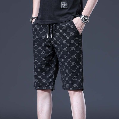 冰丝六分裤男短裤潮牌印花中裤