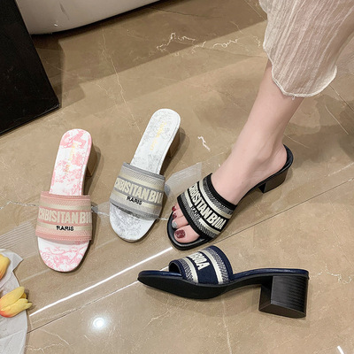 shoeswomenD字母家刺绣