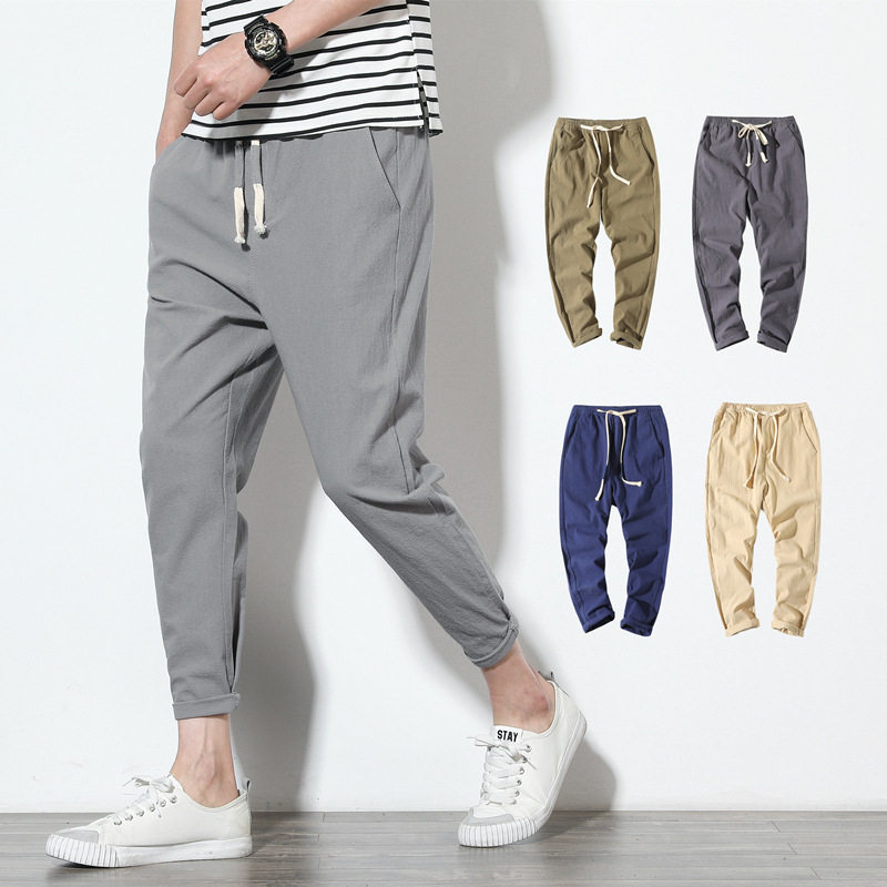 menclothes棉麻休闲裤20