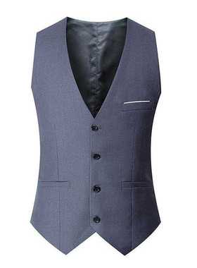 men clothes2025修身型灰色修身普通单排扣休闲四季通用纯色胖子