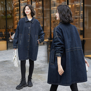 women clothes牛仔外套女款2026新款春秋大码宽松气质妈妈风衣初