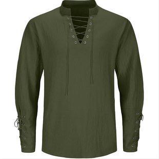 men clothes2025新款男士海盗衬衫复古蒸汽朋克哥特式衬衣维京系