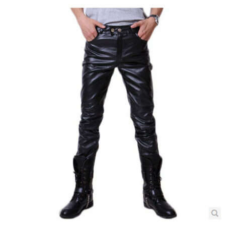 menclothes休闲皮裤男士