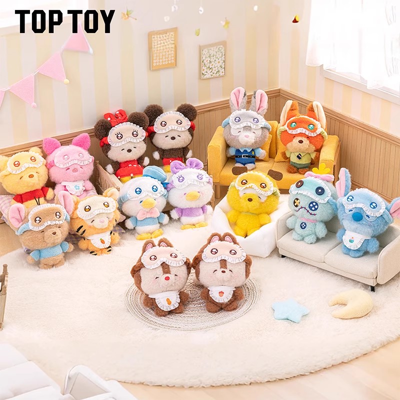 现货正品TOPTOY米奇米妮眯眯眼睡衣系列毛绒盲盒尼克可爱挂件礼物