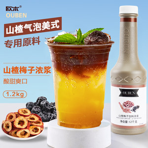 欧本山楂梅子浓缩果汁1.2KG浓浆饮料咖啡糖浆美式调酒梅子酱果酱
