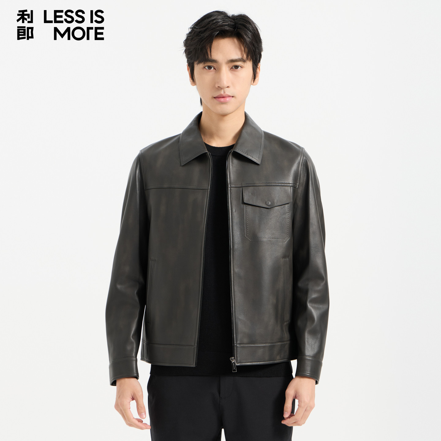 【商场同款】利郎青年商务真皮皮衣男2026秋季时尚休闲轻奢外套男