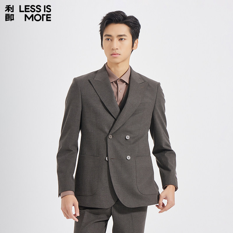 【双色条纹】利郎青年商务商场同款西服套装2026春季三件套西装男