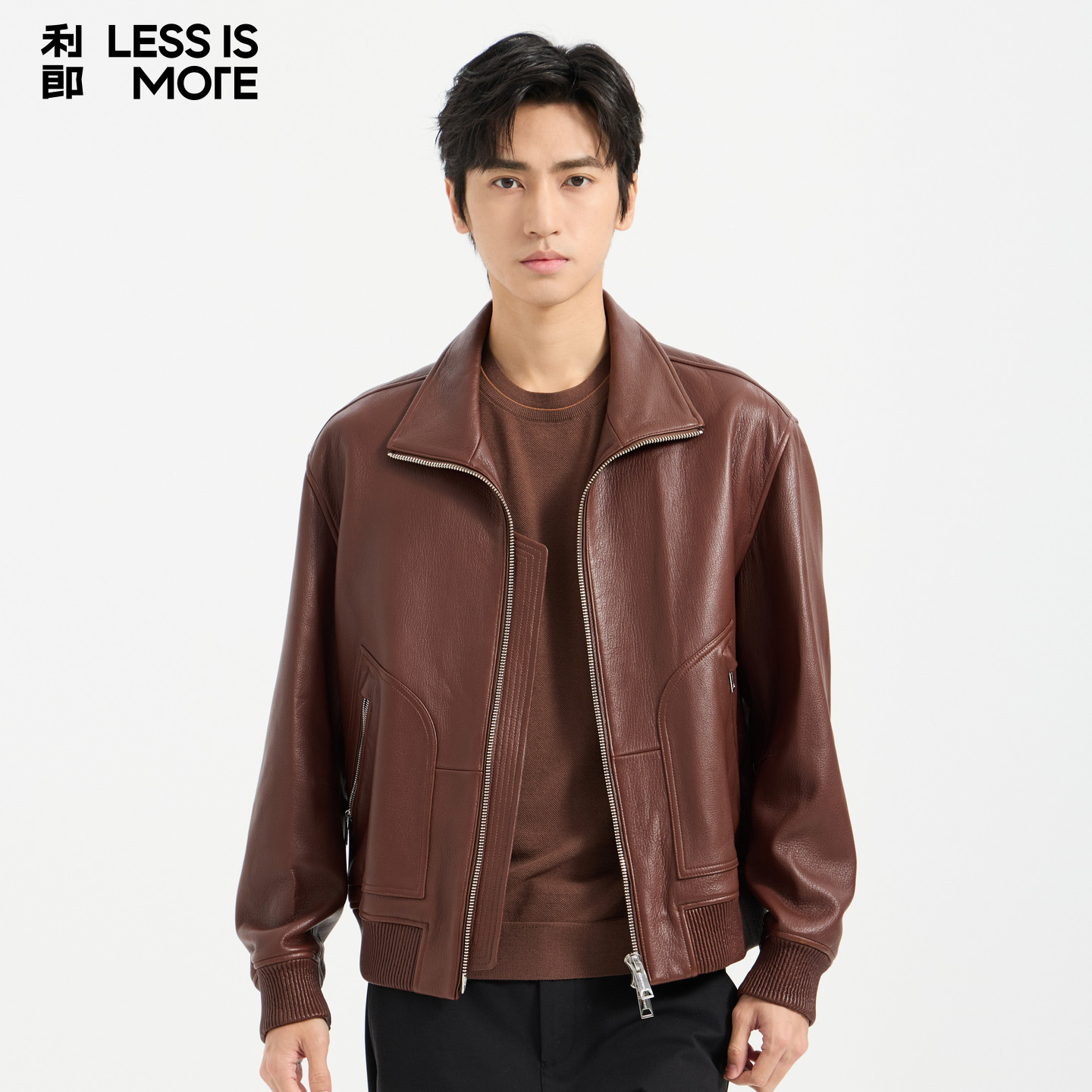 【商场同款】利郎青年商务真皮皮衣男2026秋季时尚休闲轻奢外套男