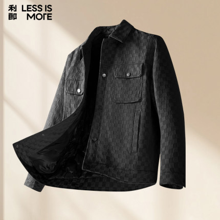 【棋盘格提花】利郎青年商务羽绒服2025冬保暖轻薄外套男A4DBR004