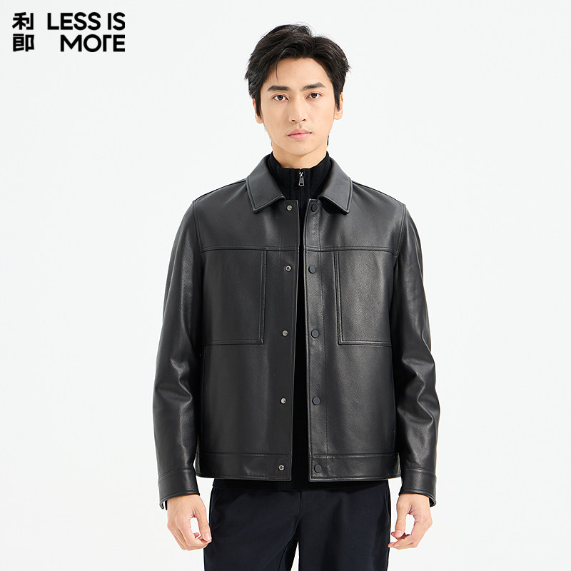 【内里充绒】利郎青年商务真皮皮衣2025冬季时尚休闲男士轻奢外套,男装,皮衣,淘宝优惠券,粉丝福利购,淘宝优惠卷