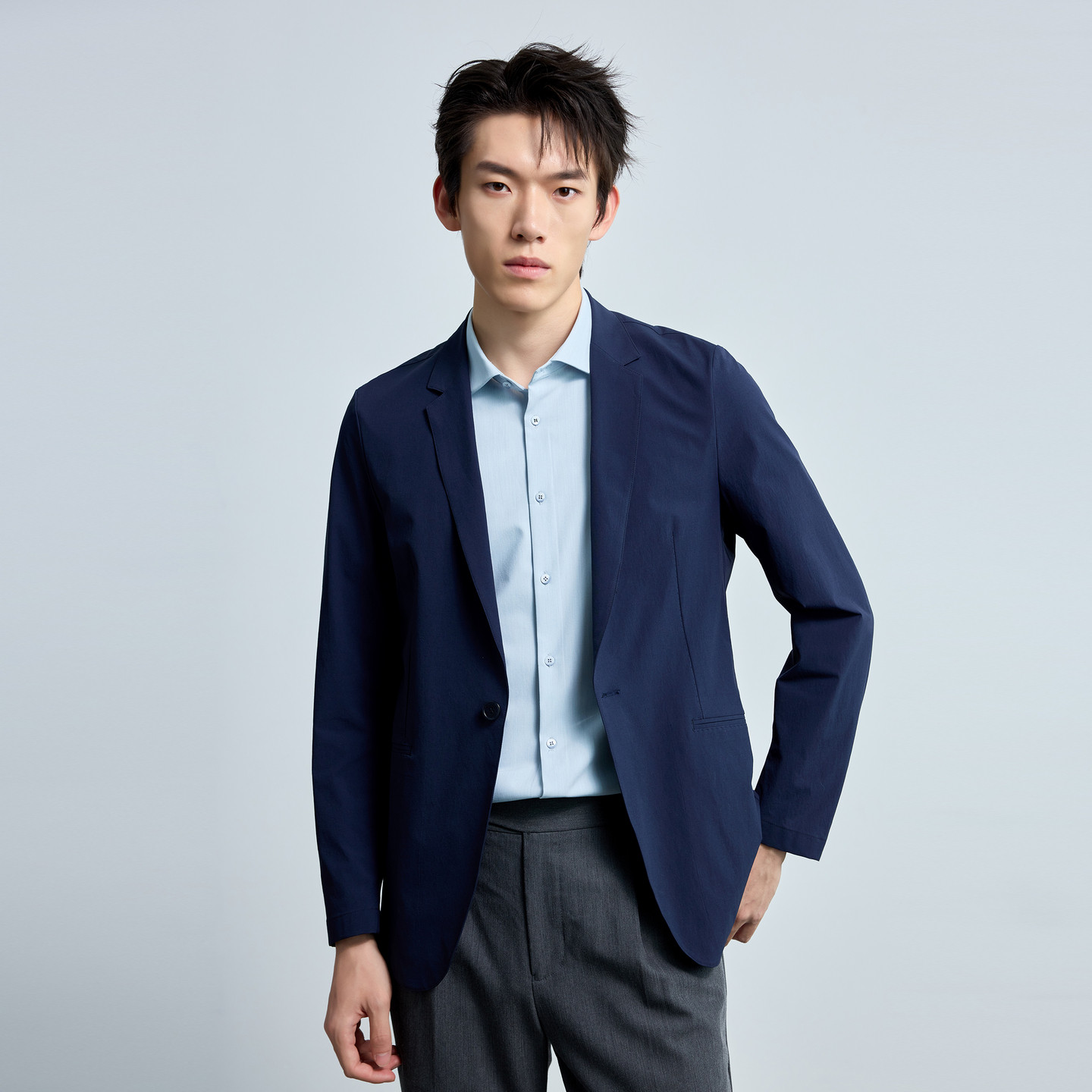 【锦氨面料】利郎青年商务空调服2026年夏季时尚轻薄单西外套男士