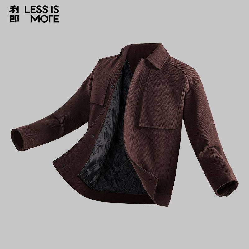 【条纹肌理】利郎青年商务毛呢外套2025冬季时尚百搭休闲保暖大衣,男装,毛呢大衣,淘宝优惠券,粉丝福利购,淘宝优惠卷