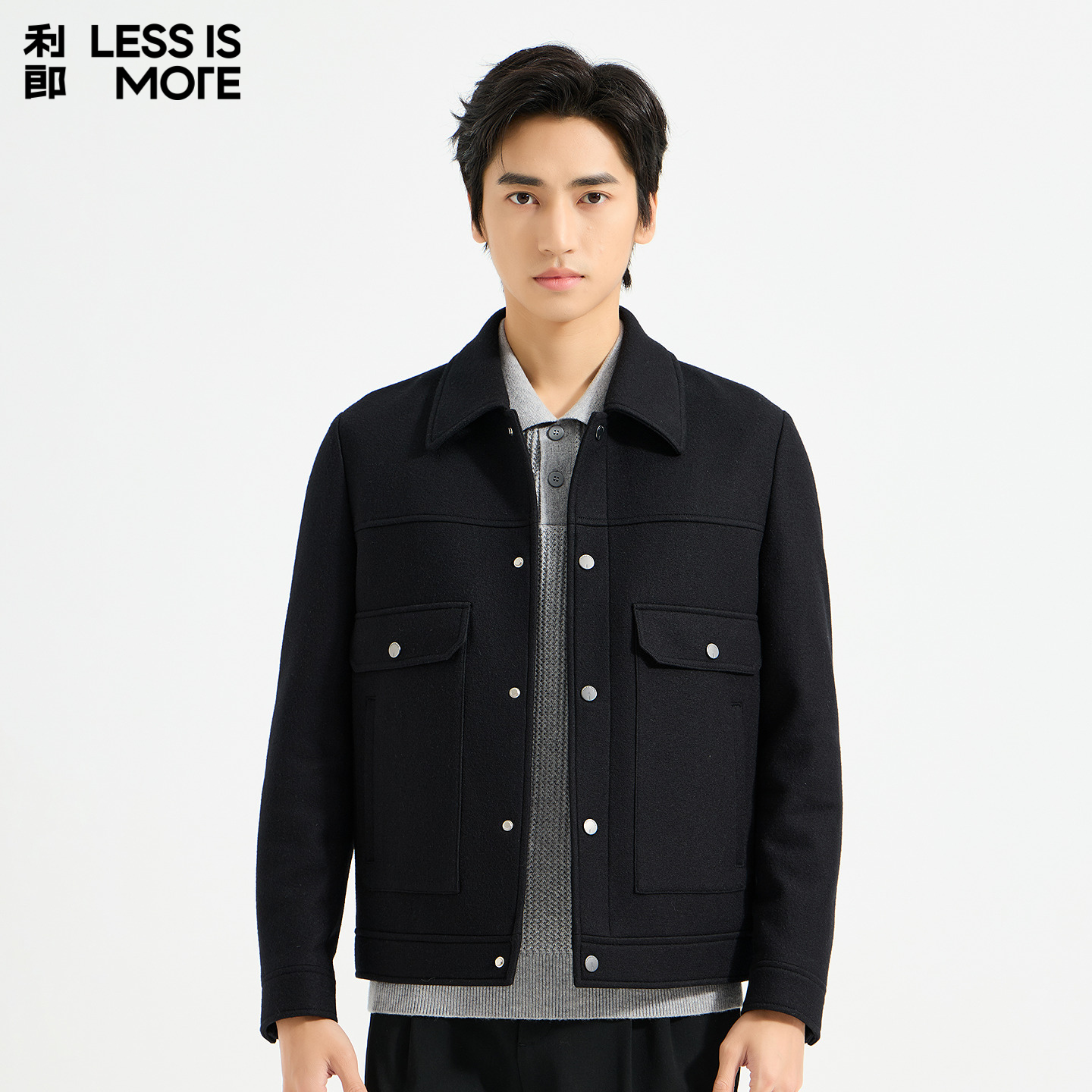 【羊毛混纺】利郎青年商务毛呢外套2025冬季休闲保暖大衣Q5DYR101