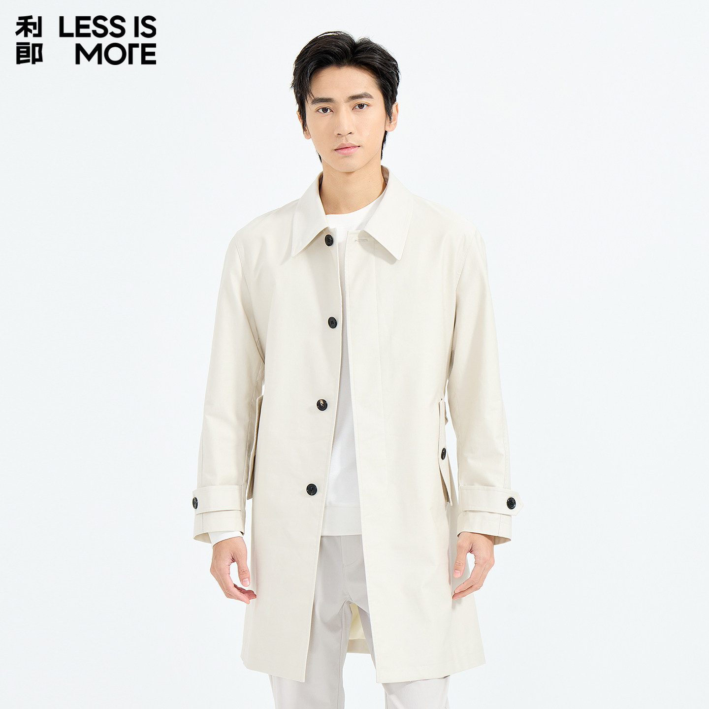 【弹力混纺】利郎青年商务风衣2026春季商务休闲弹力风衣男士外套