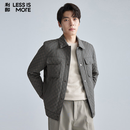 【棋盘格提花】利郎青年商务羽绒服2025冬保暖轻薄外套男A4DBR004