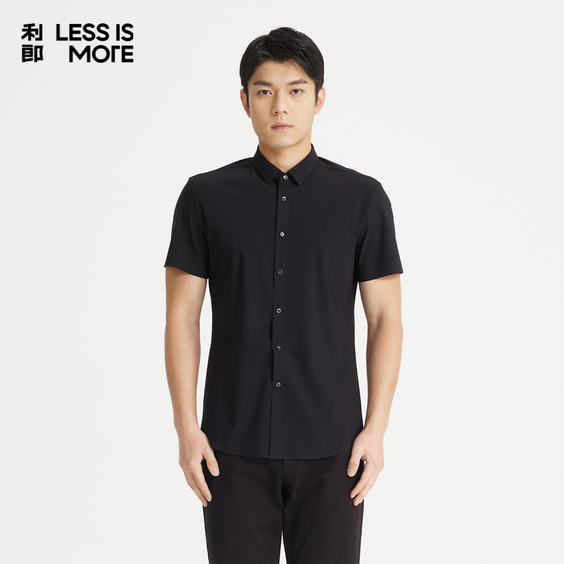 【锦氨面料】利郎青年商务短袖衬衫男2025夏季休闲衬衣男Q4XXC003