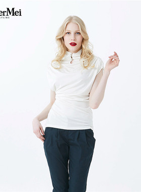 品牌meiermei女装专柜时尚修身T恤无袖打底衫春秋上衣MCSO36300