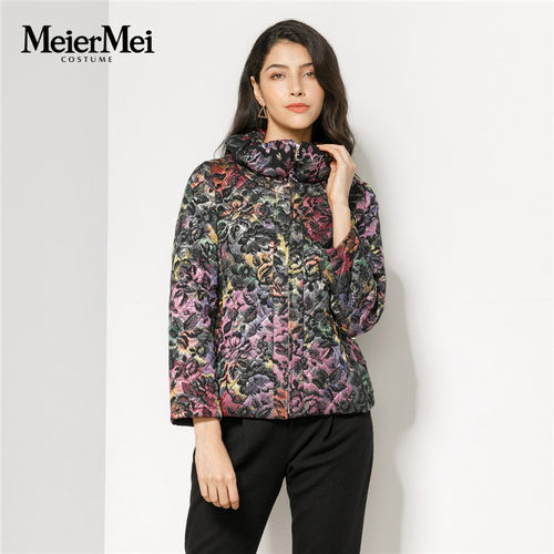 玫而美品牌专柜提花冬季御寒棉服