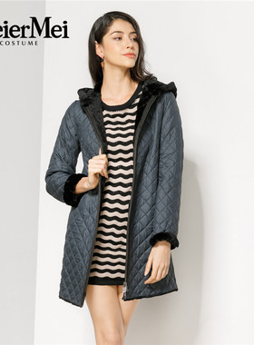 玫而美品牌时尚休闲保暖双面可穿尼克服秋冬大衣派克服MDNR69100