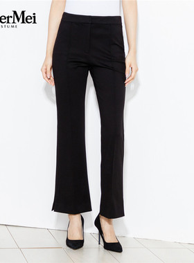 玫而美品牌专柜时尚气质修饰腿型显瘦微喇休闲裤女春秋MCKS220B1