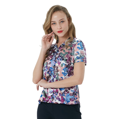 玫而美品牌专柜同款印花真丝衬衫