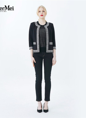 玫而美品牌女装专柜时尚气质典雅上衣春秋短外套小西服MCJQ29100