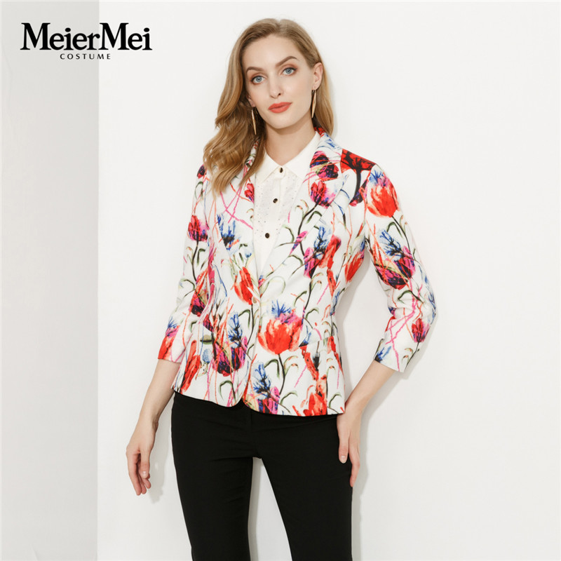 玫而美女装品牌专柜时尚减龄优雅淑单上衣女春秋短外套mcjo06900