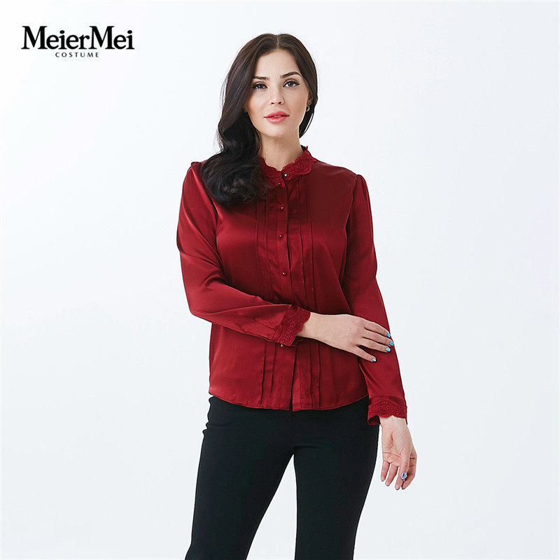 玫而美女品牌专柜时尚真丝衬衫春秋长袖桑蚕丝打底衫MCJR83000