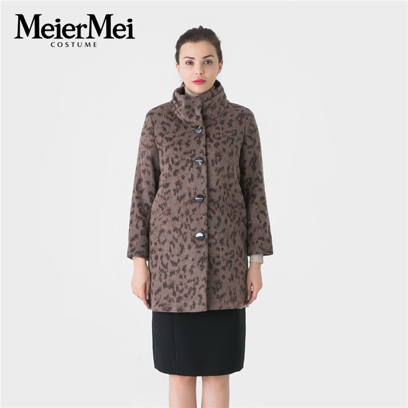 玫而美女装品牌咖色豹纹专柜外套
