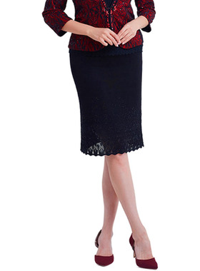 玫而美玫而美品牌专柜时尚镂空春秋黑色半身裙女短裙MCTR03900