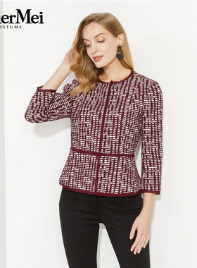 玫而美女装品牌专柜时尚气质修身短上衣外套春秋小西服MCJR04500